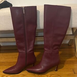6.5 leather  Women's Burgundy Knee-High Boots